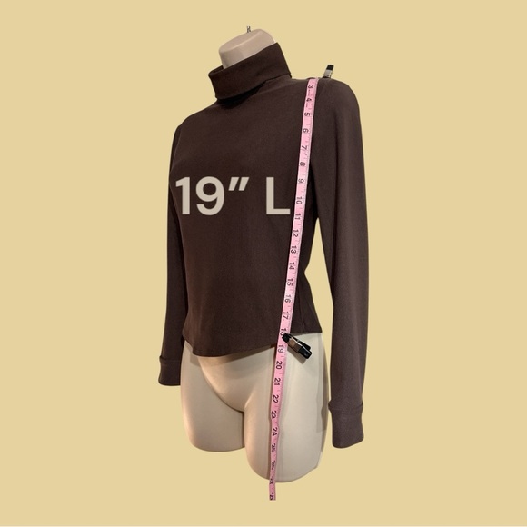 Vintage Bisou Bisou Brown Turtleneck Long Sleeve Stretch Top Small Made in USA - Picture 2 of 7